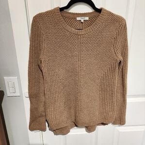 Made well taupe brown cotton sweater xs preppy casual work